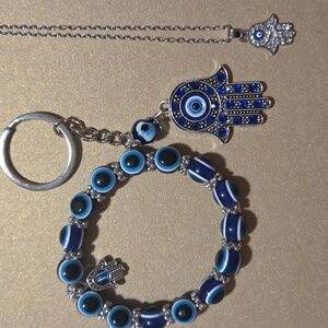 Blue Evil Eye Jewelry Set